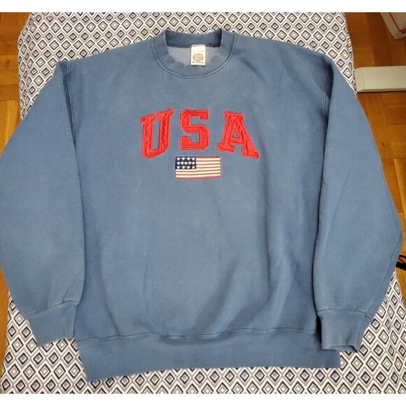 munsinwear Other - Vintage USA 90s Blue Sweater Men's Size XL American Flag